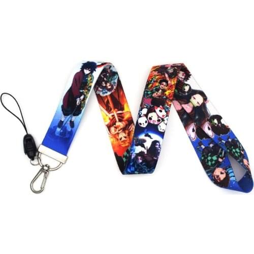 High-end luxury mobile phone belt lanyard wristband Japanese cartoon anime peripheral keychain original ribbon keychain lanyard
