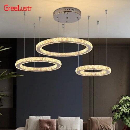 Luxury Chrome Led K9 Crystal Chandelier Lighting Modern Pendant Ceiling Fixtures Lamp For Living Room Suspension Lamp Home Deco