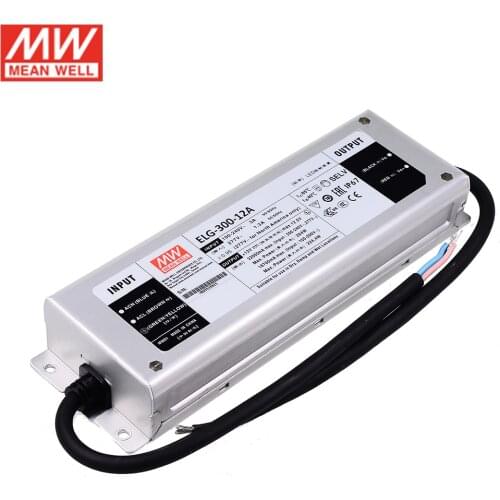 MEAN WELL ELG-300-12A 264W 12V LED Power Supply 110V/220V AC to 12V DC 22A waterproof IP67 Meanwell Adjustable led driver