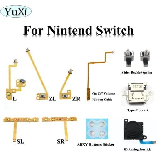 YuXi ZL L SL ZL ZR L Left Right Shoulder Trigger Buttons Flex Cable for Nintend Switch NS Console Analog Joystick/ Type-C Socket
