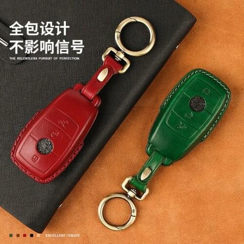 Car Leather Key Case Pocket For Mercedes Benz E Class W213 E200 E300 2017 2018 2019 Key Protection Car Interior Accessories