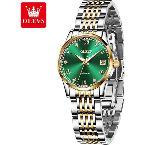 OLEVS Hot Selling Automatic Watch Mechanical Ladies Luxury Watch Fashion Sports Stainless Steel Waterproof Ladies Bracelet Clock
