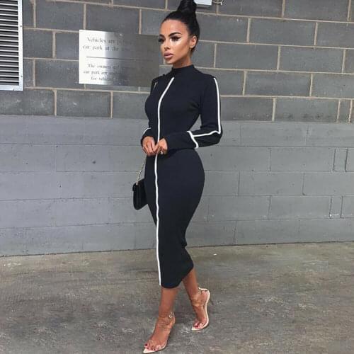 HOT Elegant Summer New Women Long Seeve slim Long Dress Ladies Casual Pencil Dress O Neck Elegant Slim Bodycon Dress