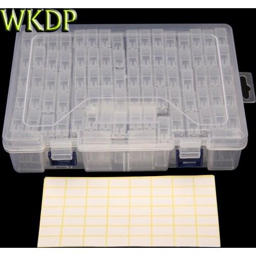 WKDP 84pcs DIY 5D Diamond Painting Accessories Embroidery Tool Drills Storge Box Container Orginazer Cross Stitch Kits