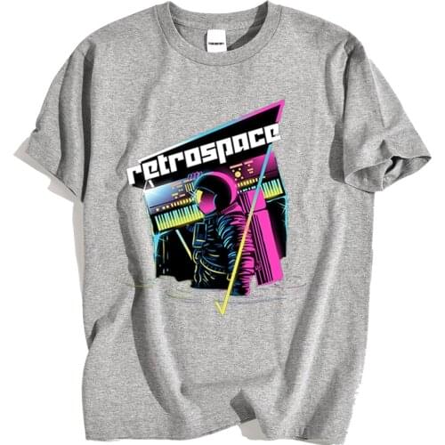 RetroSpace Astronaut Printing 2020 New Mens T-Shirt Summer Loose Tee Clothes Fashion Casual Tshirts Breathable Loose Tops Men