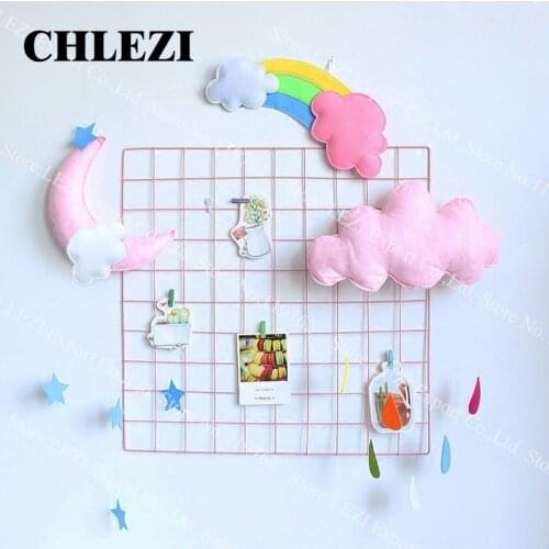 Clouds moon Non-woven fabric 3D Hanging decoration Happy Birthday party room decor supplies baby shower rainbow Kids Gifts New