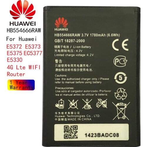 1780mAh Original Battery HB554666RAW For Huawei 4G Lte WIFI Router E5372 E5373 E5375 EC5377 E5330 Replacement Phone battery