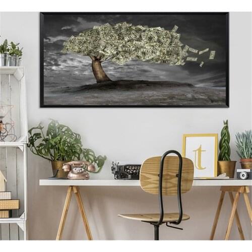Dollar Money Tree Poster And Prints Canvas Painting On Wall Art Millionaire Picture For Living Room Decoration Home Decor