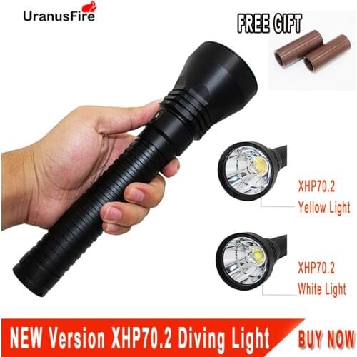 XHP70 Diving Flashlight 4000LM Underwater Torch Ultra Fire XHP70.2 LED Waterproof Lamp Light 26650 for diving fishing