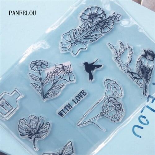 The Bird Flower Clear Stamp DIY Silicone Seals Scrapbooking/Card Making/Photo Album Decoration Supplies Sheets