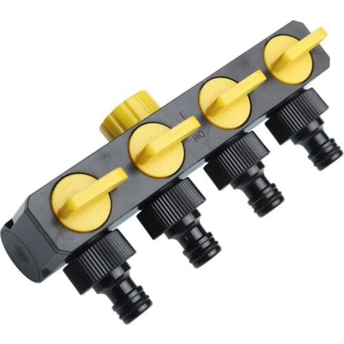 1/2"-3/4"-1" Hose Splitters Irrigation Adapter 4-way Water Hose Connectors European Standard Female Thread Tap Connectors