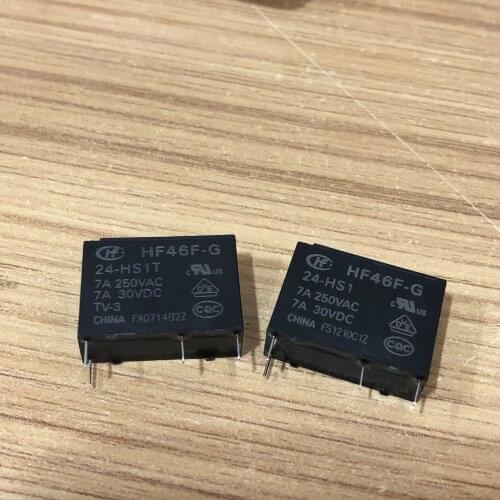 Free Shipping new original relay 10pcs/lot Relays HF46F-G-24-HS1 4pin 7A HF46F-G-24-HS1T 24VDC