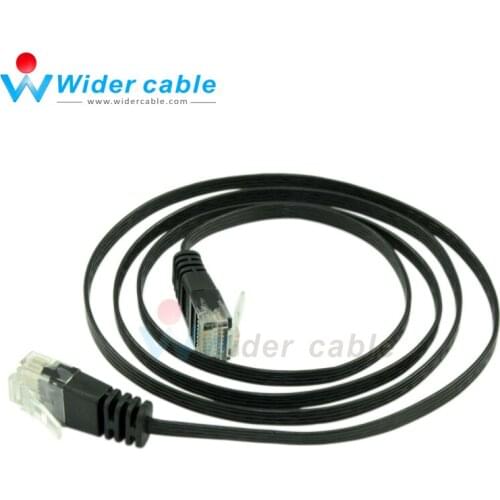 1m Black Color Full Copper Network Cable Thin CAT6 Cable Flat Ethernet Cable For Router High Performance 1.1mm thickness