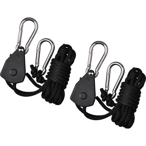Pulley Ratchets Kayak And Canoe Boat Bow Stern Rope Lock Tie Down Strap 1/4 Inch Heavy Duty Adjustable Rope Hanger