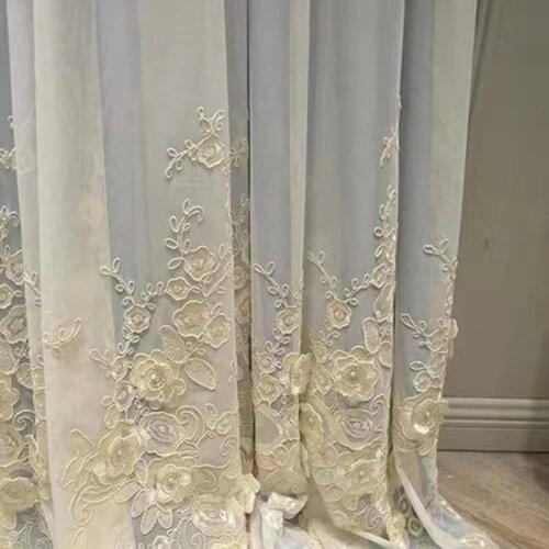 European-style Curtains for Living Room and Bedroom High-end Embroidered Curtains Princess Style Embroidery Curtains Customized