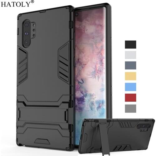 For Samsung Galaxy Note 10 Plus Case Silicone TPU & PC Armor Stand Cover Note 10 Pro Phone Bumper Case For Samsung Note 10 Plus