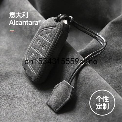 Key Bag For Cadillac xt5 xt4 ct5 xts ct6 atsl Key Case Cover Ring Alcantara Accessories