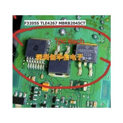 For BMW Handbrake X5 triode chip F3205S TLE4267 MBRB2045CT IC transponder