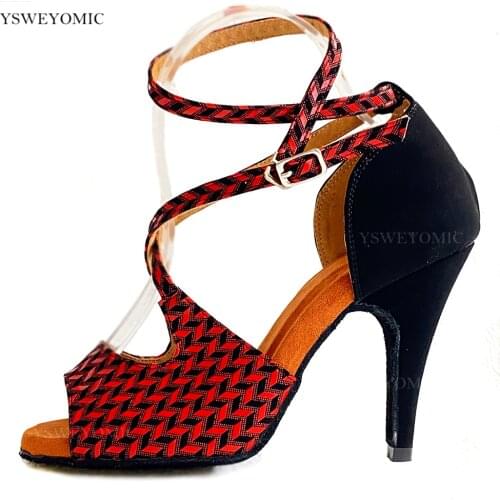 Latin Dance Shoes Women Salsa Bachata Profession Dance Shoes In Mixed Color Thicker Sole Party Performance Dance Shoes 2021