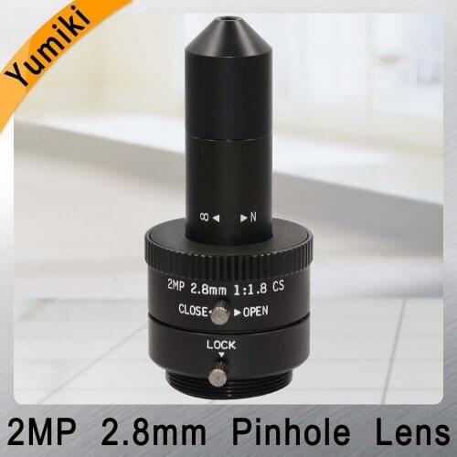 Yumiki 2.0 Megapixel Manual Iris Pinhole lens 2.8mm,1/2.5" CS Mount Lens CCTV lens for Machine Vision Lens cameras