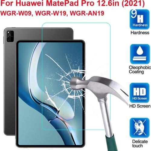 9H Tempered Glass For Huawei Matepad Pro 12.6 2021 Tablet Screen Protector Film For Matepad Pro 12.6'' WGR-W09 WGR-W19 WGR-AN19