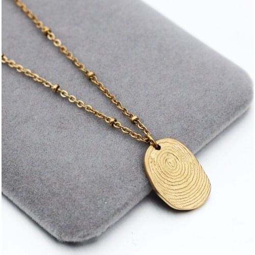 14K Real Gold Plated Stainless Steel Golden Pendant Necklace for Women Jewelry Annual Ring Shape Collar Necklaces Party Jewelry