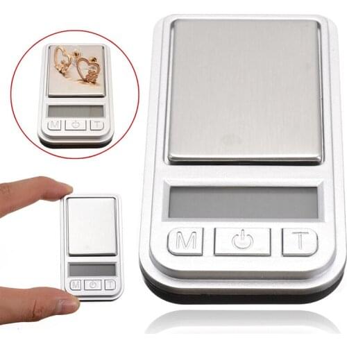 1pc Stainless Steel Silver Portable Mini Pocket Digital Scale Tare Full Capacity Electronic LCD Display Measuring Tools