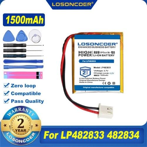100% Original LOSONCOER 1500mAh LP482833 Battery For 482833 482834 Recorder Speaker