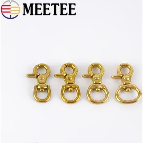 2/4pcs 8/10/12/15MM Solid Brass Metal Bag Buckle DIY Sewing Key Chain Dog Collar Swivel Clasps Snap Hook Hanger DIY Craft AP489