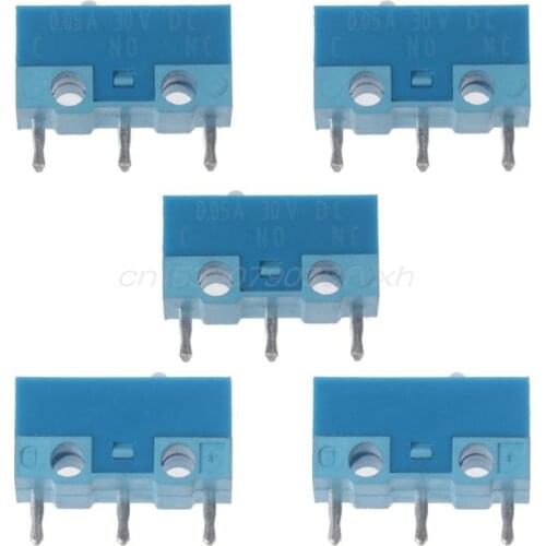 5Pcs Original HUANO White Dot Blue Shell 0.74N Mouse Micro Switch Silver Alloy Contacts 20 Millions Lifetime B2EA