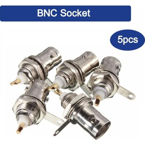 5X BNC Male Socket Solder Connector Chassis Panel Mount for Coaxial Cable