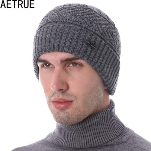 AETRUE Winter Knitted Hat Skullies Beanies Men Scarf Caps Male Women Mask Gorras Bonnet Warm Ski Winter Hats For Men Beanie Hat