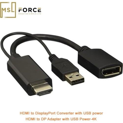 DisplayPort HDMI active adapter Converter with USB2.0 power cable for dell Monitor TV Displays with DisplayPort Mini DP hdmi