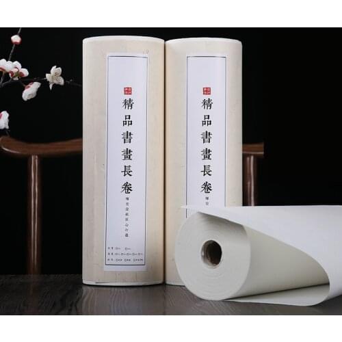 Chinese Painting Paper 50m 100m Long Roll Half-Rice Xuan Paper Calligraphy Brush Writing Chinese Landscape Painting Raw Xuan Zhi