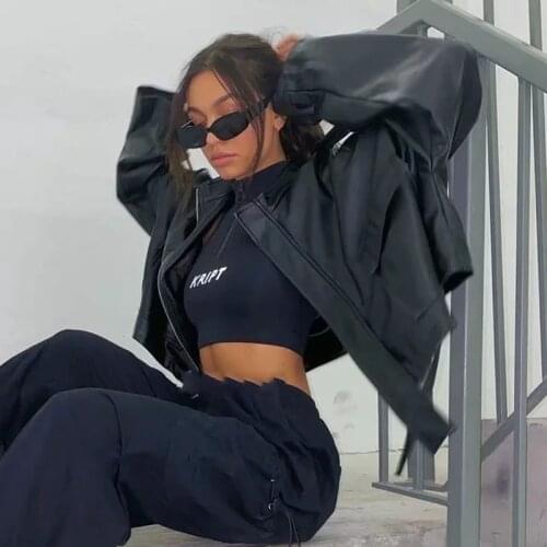 Foridol Faux Leather Black Coat Winter Clothes Women Streetwear Cropped Biker Coat Fleece Ruched PU Bomber Short Jacket