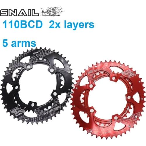 Snail 110 BCD Double Chainring 2 layer speed Oval 50t 35T for Shimano Cycling Road Folding Bike Ultralight Tooth plate