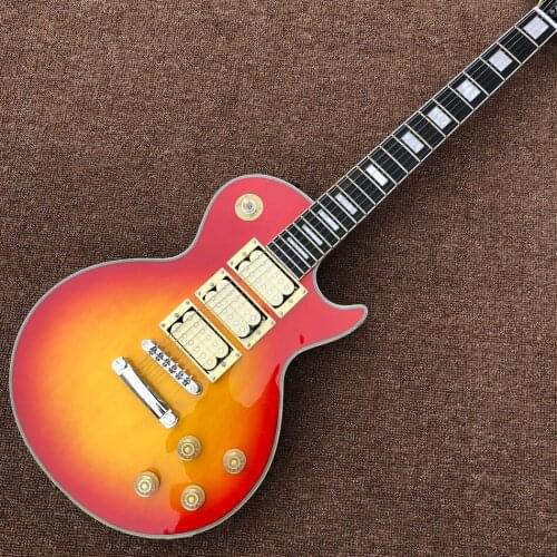 Hot sale Electric guitar,High quality,Cherry burst color,Triple double pickup,Free shipping