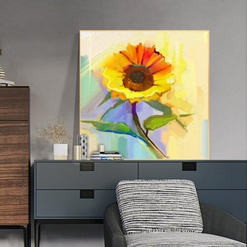 Oil Painting Print Sunflower Poster Wall Art Canvas Painting Posters And Prints For Living Room Decoration Flower Picture