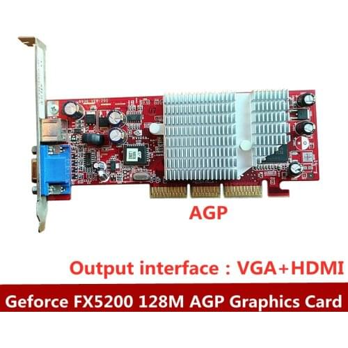Original disassembled AGP video card Geforce FX5200 real 128M graphics card HDMI VGA interface 1pcs