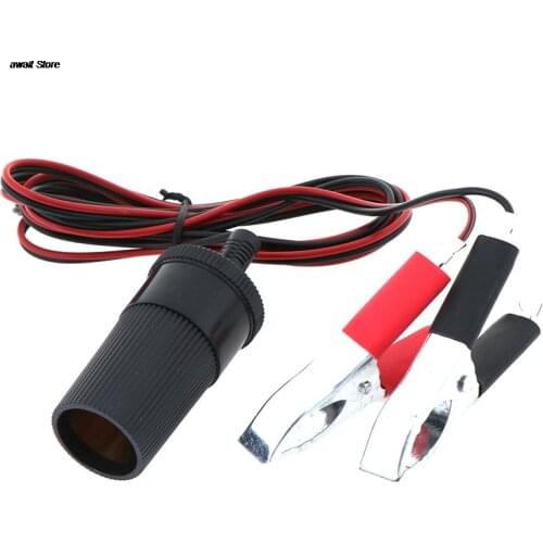 Car Cigarette Lighter Power Socket AdapterBattery to Terminal Clip-on Car Emergency Batery Line Cigarette Light Power 12V 150cm