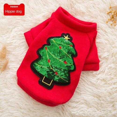 Pet Christmas Costume Dog Clothing Autumn And Winter Warm Jacket Coat Clothes Thickened Warm Pet Cat Padded Clothes