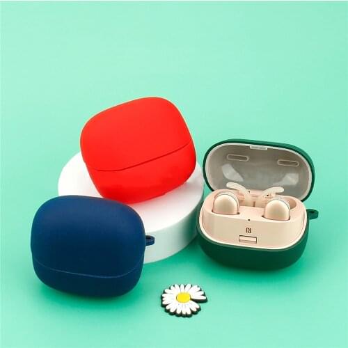 Silicone Solid Color Sleeve Protective Case for Sony WF-SP900 Headset Shockproof Washable Skin Cover Case with carabiner