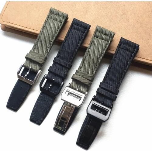 20mm 21mm 22mm Canvas Nylon Bands Folding Clasp for IWC Watch strap PILOT Mark PORTOFINO Folding Buckle Watches Accessories Tool