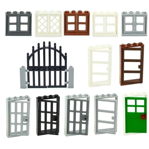 Friends House MOC Parts Building Blocks Door Window Castle Hotel DIY Assemble Brick Toy Compatible with City Classic Accessories