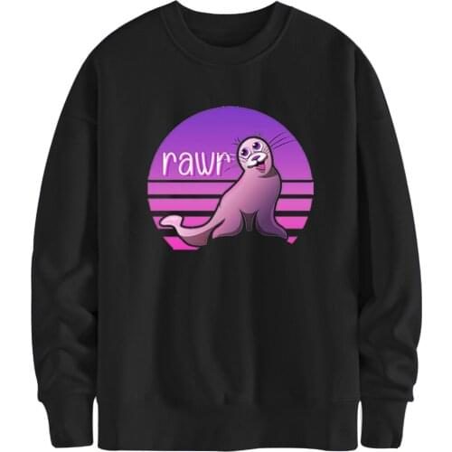 Long Sleeve Cute Seal Hoodies Sweatshirts Men Streetwear Clothing Male Casual Brand Tracksuits White Outdoor Moleton Masculino