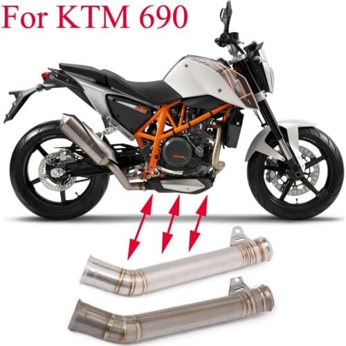 Titanium alloy Motorcycle exhaust Steel Pipe Slip-on Eliminator Middle Pipe For KTM Duke 690 2012 2013 2014 2015 2016 2017
