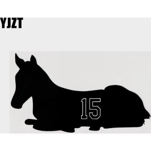 YJZT 16.3CM×9.3CM Funny Racecourse Horse Vinyl Decal Car Sticker Black/Silver 13F-0095