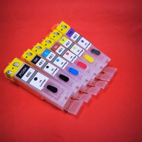 YOTAT Refillable Ink Cartridge PGI-480 CLI-481 PGI-480XL for Canon PIXMA TS704/TR7540/TR8540/TS6140/TS8140/TS9140