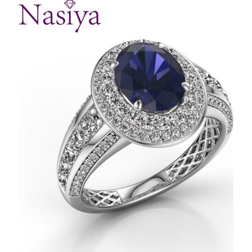 Sapphire Gemstone Ring 925 Silver Wind Ring Fine Jewelry For Women