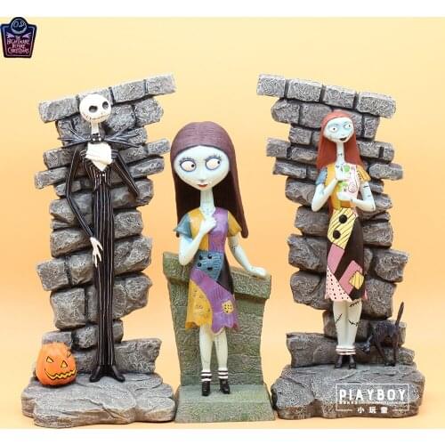 Golden Skeleton Jack Sally Halloween Ghost Doll Hand-made Model For Home Decoration